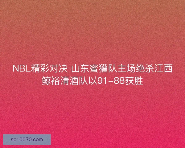 NBL精彩对决 山东蜜獾队主场绝杀江西鲸裕清酒队以91-88获胜